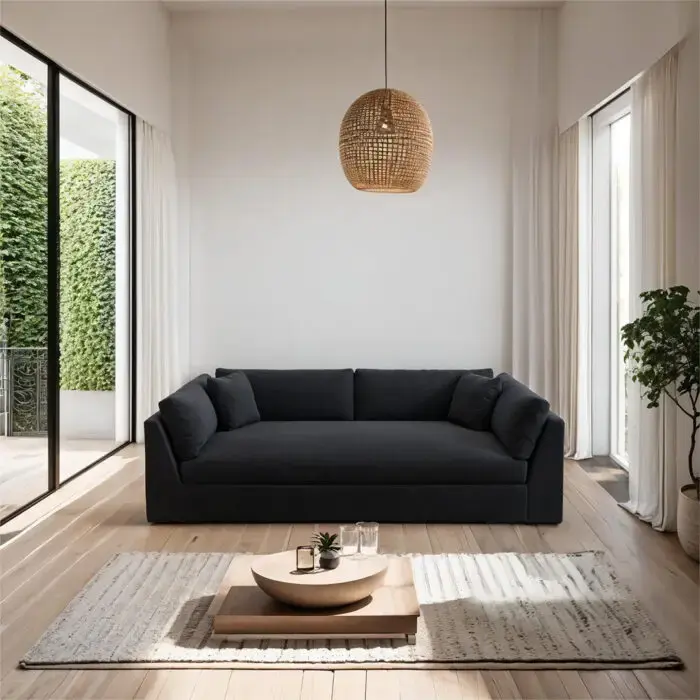 Dark grey modern sofa